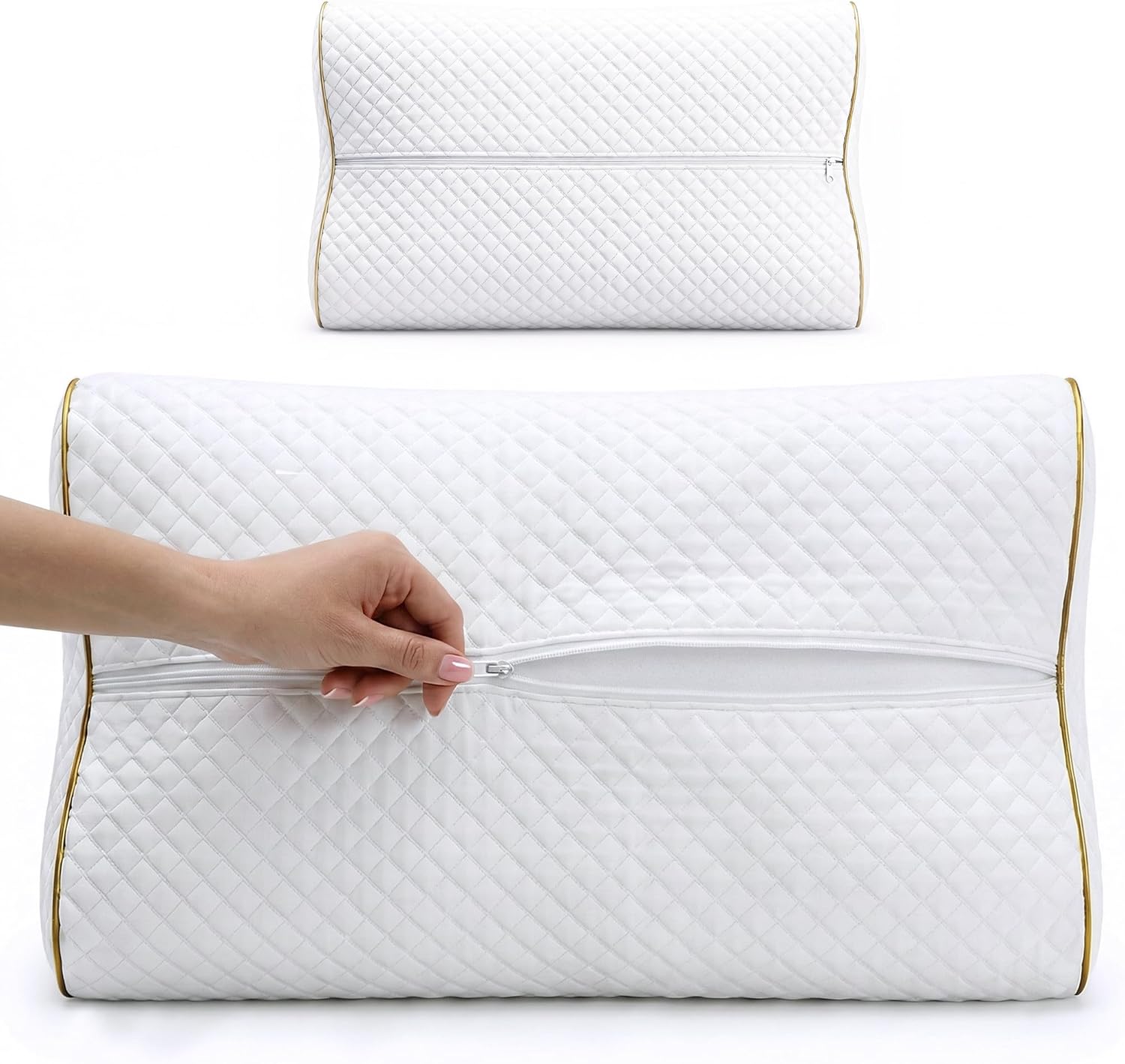 Royal Therapy Travel Memory Foam Pillow, Neck Pillow Bamboo Adjustable Side Sleeper Pillow (Travel 18 x 12 x 5) - Image 3