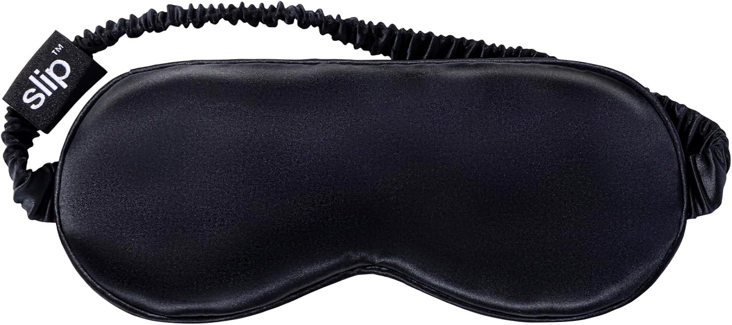 slip Pure Silk Sleep Mask - 100% Mulberry Silk, Ultra Soft & Comfortable, Blocks Light for Restful Sleep Adjustable Strap for Perfect Fit, Gentle on Skin & Hair (Black - 1 Count Pack of 1) - Image 3