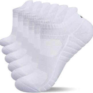 Lapulas Athletic Running Ankle Socks, Low Cut Cushioned Anti-Blister Tab Sports Socks Men Women 6Pairs