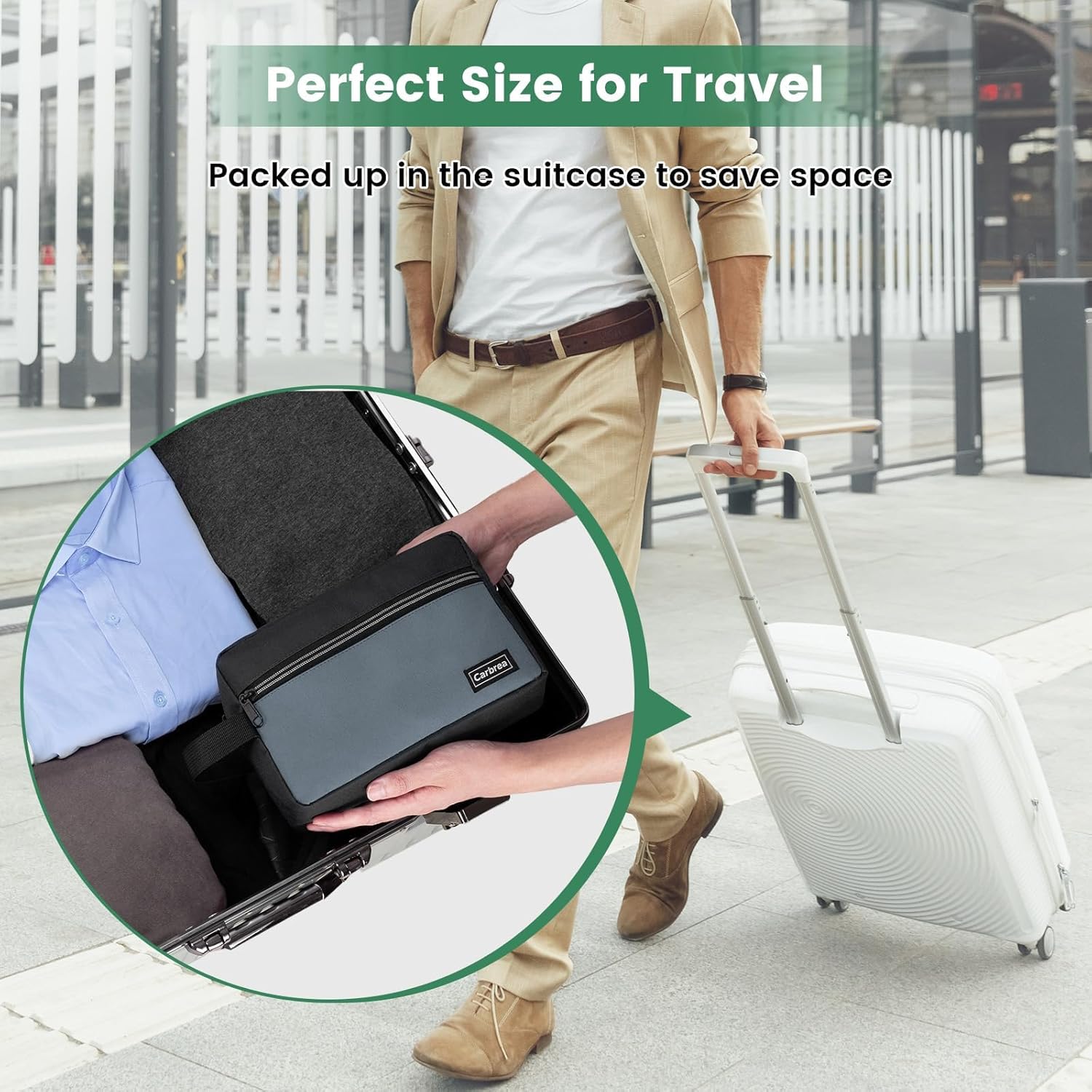 Carbrea Travel Toiletry Bag - Small Tavel Bag for Toiletries, Cosmetics, Accessories, Gifts - Black - Image 7
